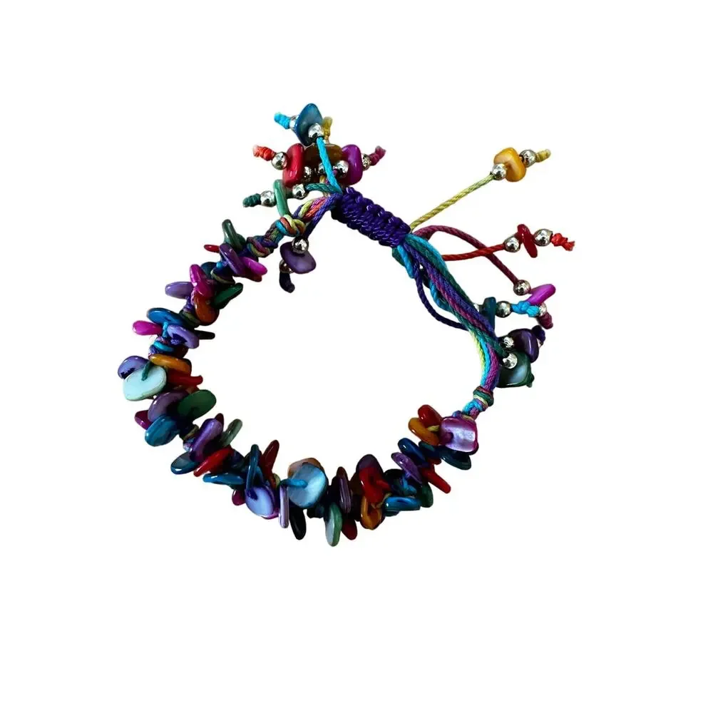 Colored Shell Adjustable Beachy Boho Bracelet